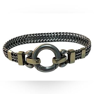 Michael Anthony MA 925 Sterling silver Two tone woven link bracelet 7” 27 Grams